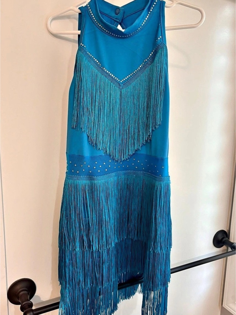 Blue Fringe Mini Dress Like New